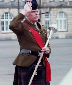 Drum Major Clark ask permission to March Off