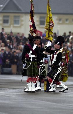 HRH The Prince Charles presents the Regimental Colour