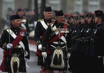 HRH The Duke of Edinburgh inspects No 3 guard