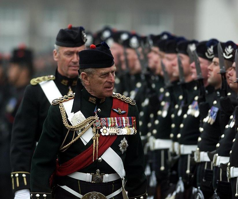 HRH The Prince Philip, Duke of Edinburgh inspects no 4 guard